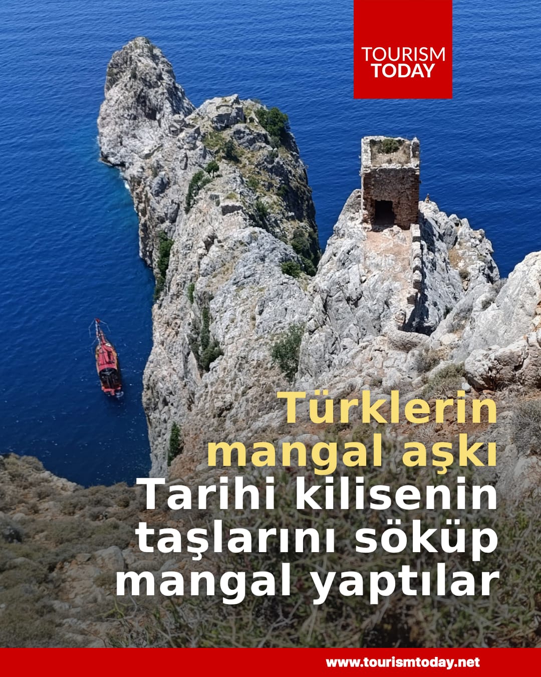 Türklerin mangal aşkı: Tarihi kilisenin taşlarını söküp mangal yaptılar