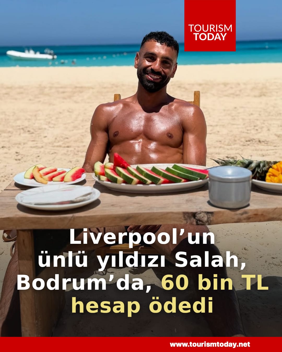 Liverpool’un yıldızı Salah, tatil için Bodrum’da, 60 bin TL hesap ödedi