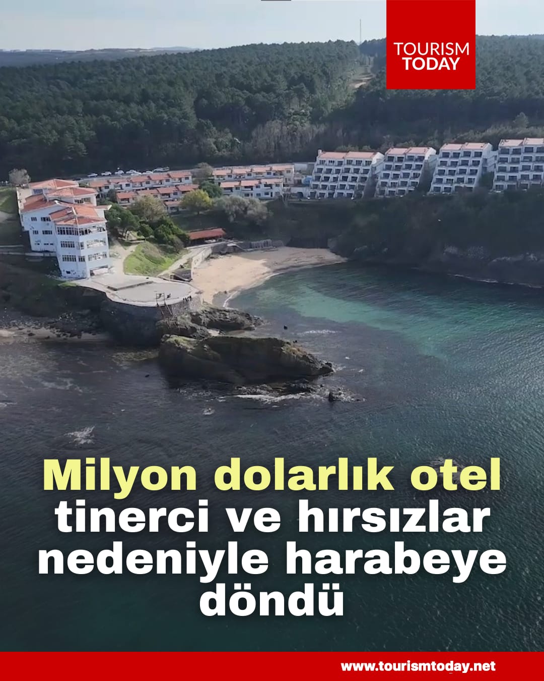 Milyon dolarlık otel, tinerci ve hırsızlar nedeniyle harabeye döndü