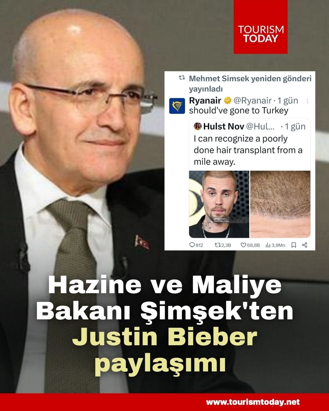 Hazine ve Maliye Bakanı Şimşek'ten Justin Bieber paylaşımı