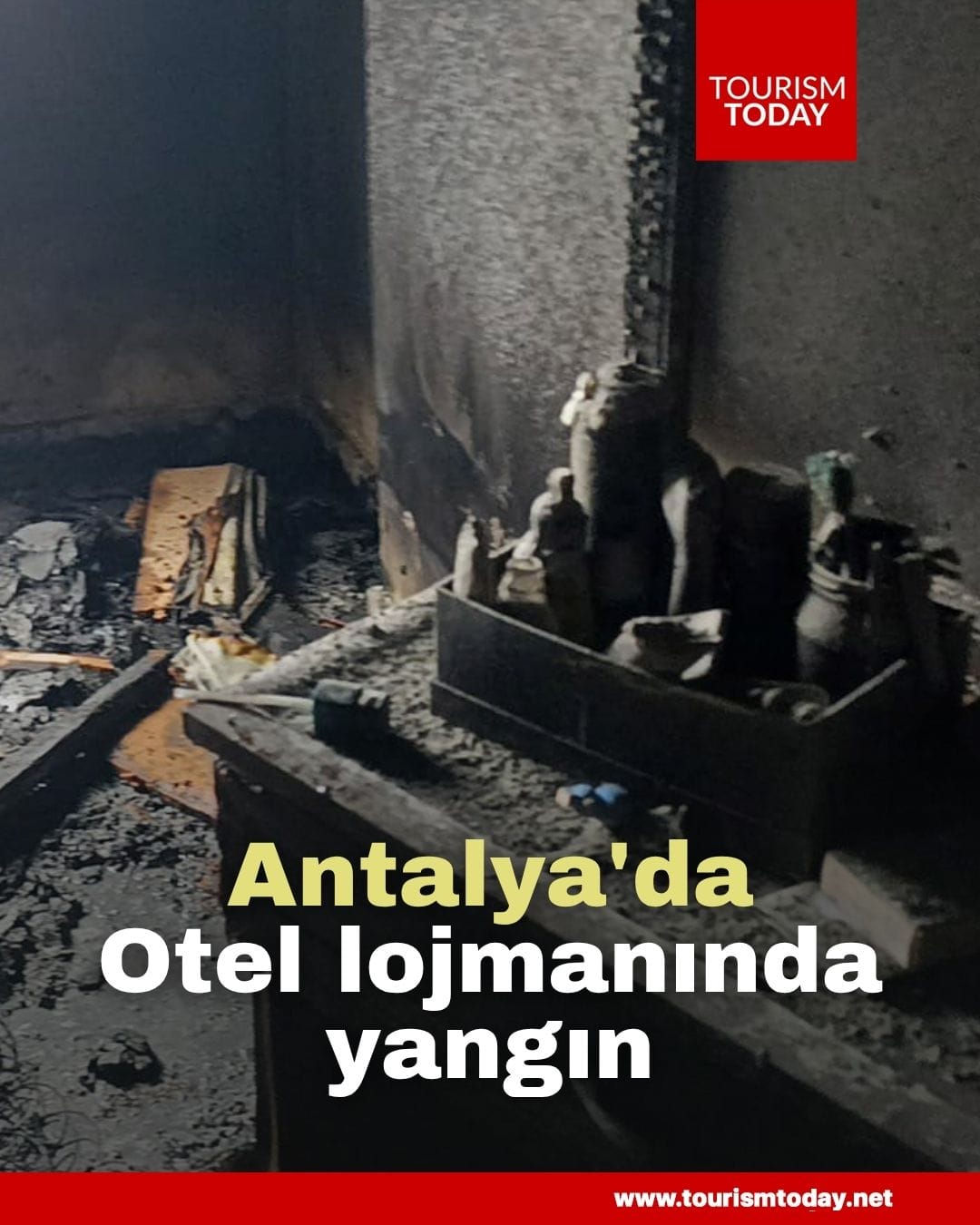 Antalya'da otel lojmanında yangın 