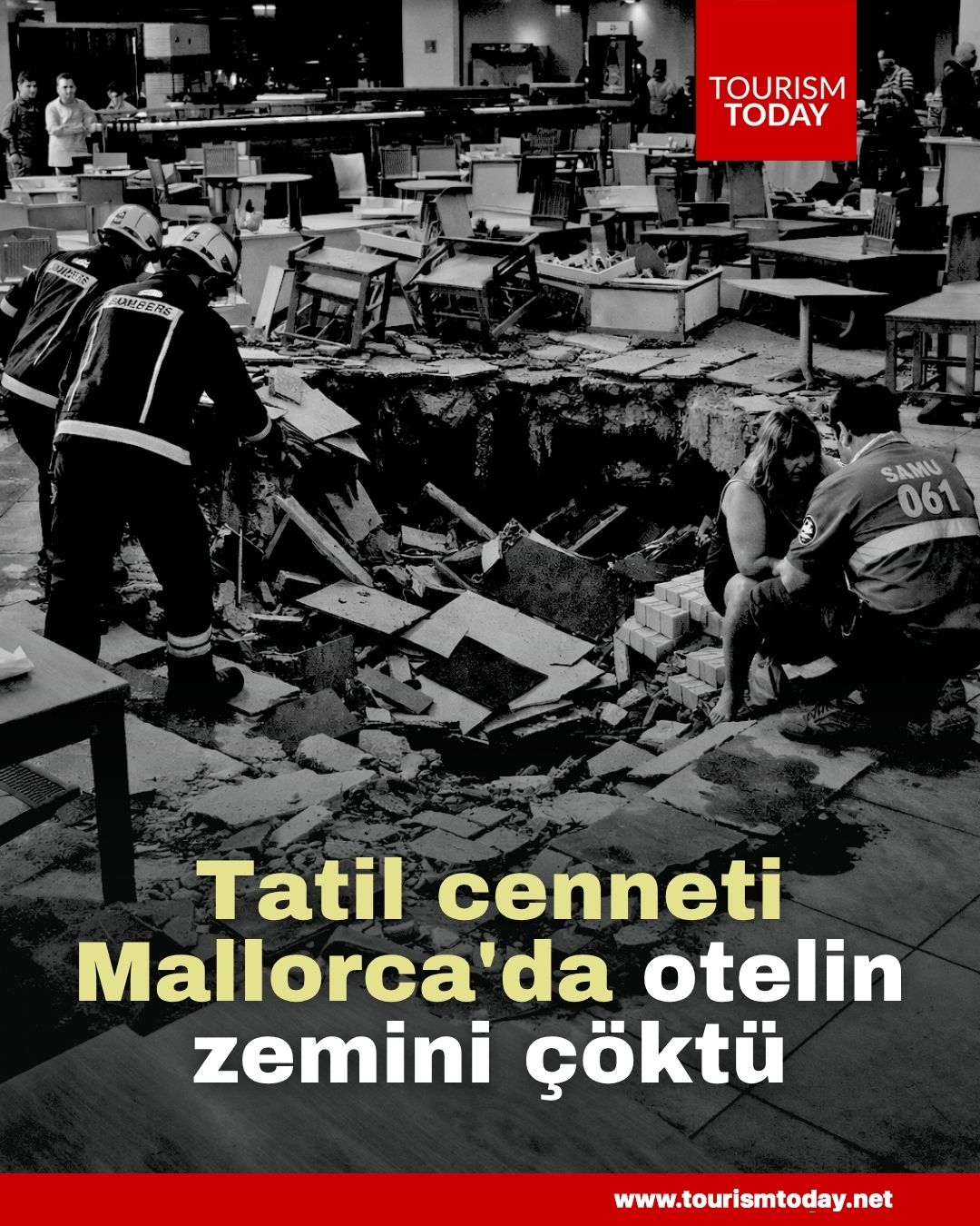 Tatil cenneti Mallorca'da otelin zemini çöktü