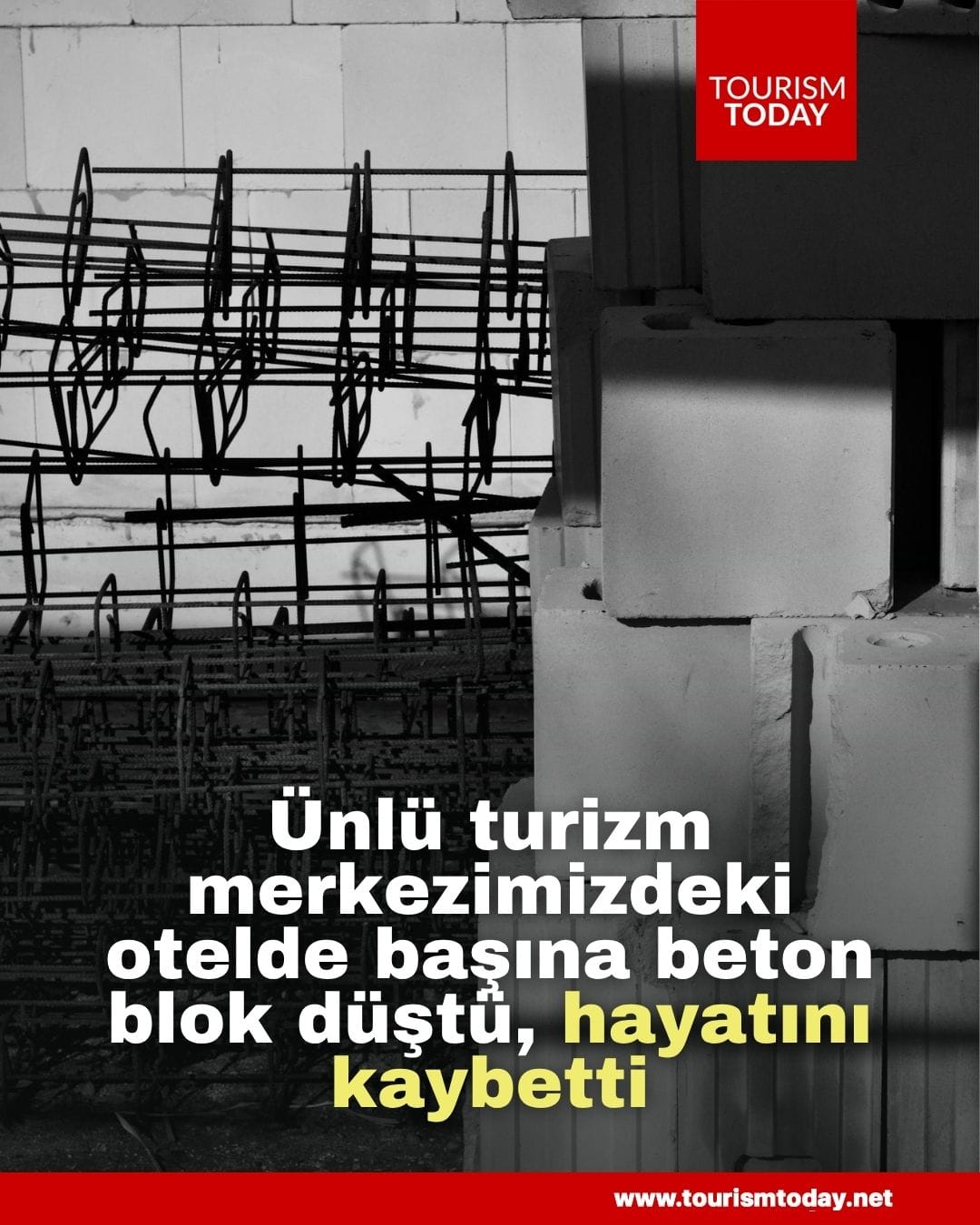 Ünlü turizm merkezimizdeki otelde başına beton blok düştü, hayatını kaybetti