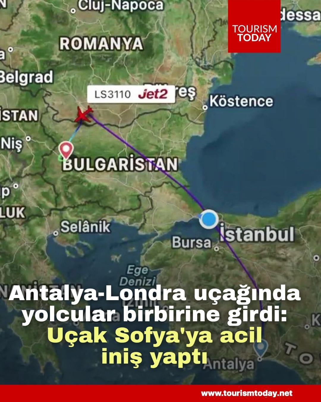 Antalya-Londra uçağında yolcular birbirine girdi: Uçak Sofya'ya acil iniş yaptı
