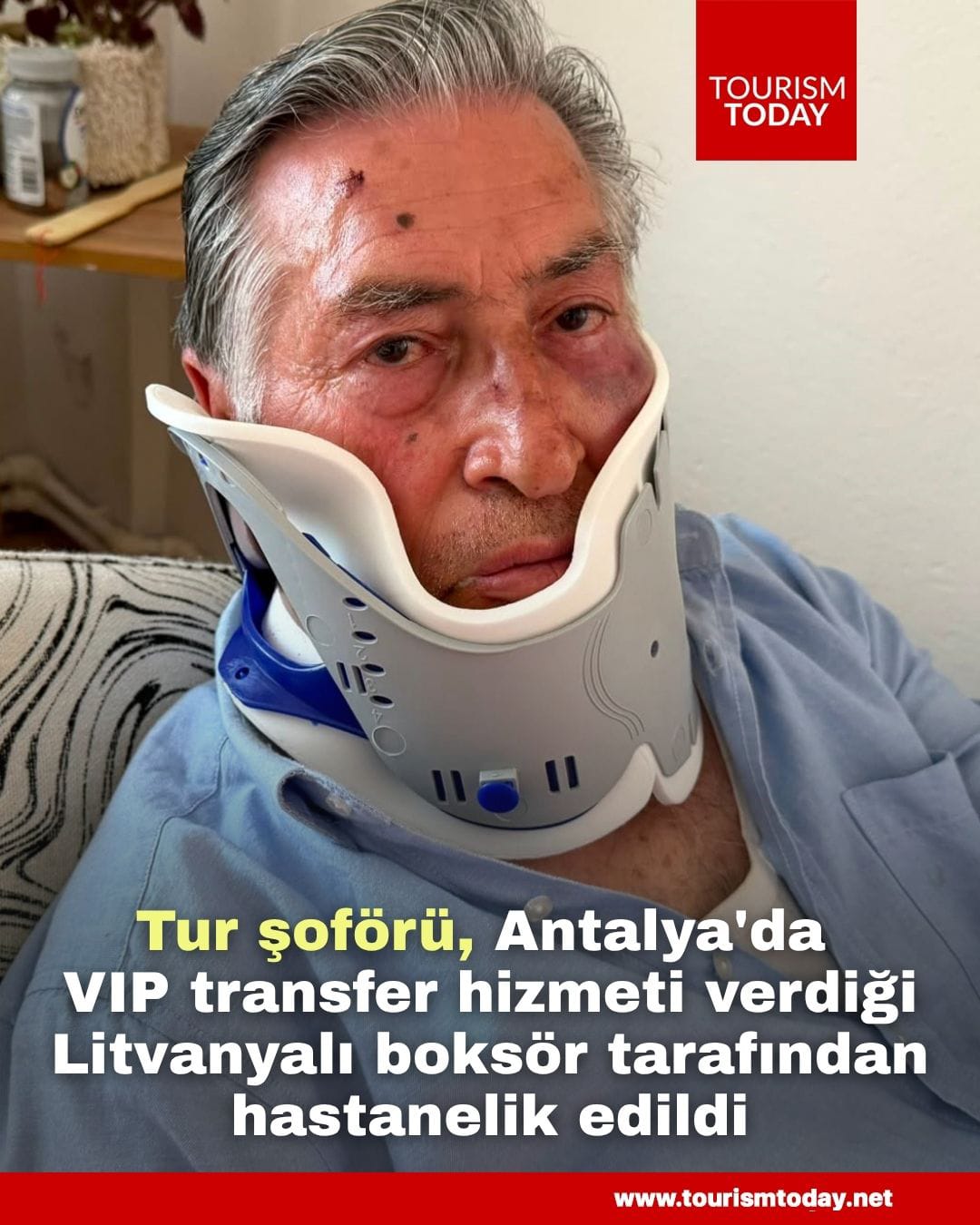 Tur şoförü, Antalya'da VIP transfer hizmeti verdiği Litvanyalı boksör tarafından hastanelik edildi