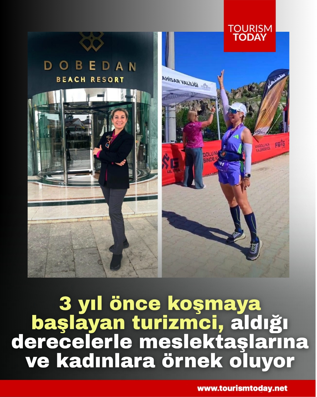 3 yıl önce koşmaya başlayan turizmci, aldığı derecelerle meslektaşlarına ve kadınlara örnek oluyor