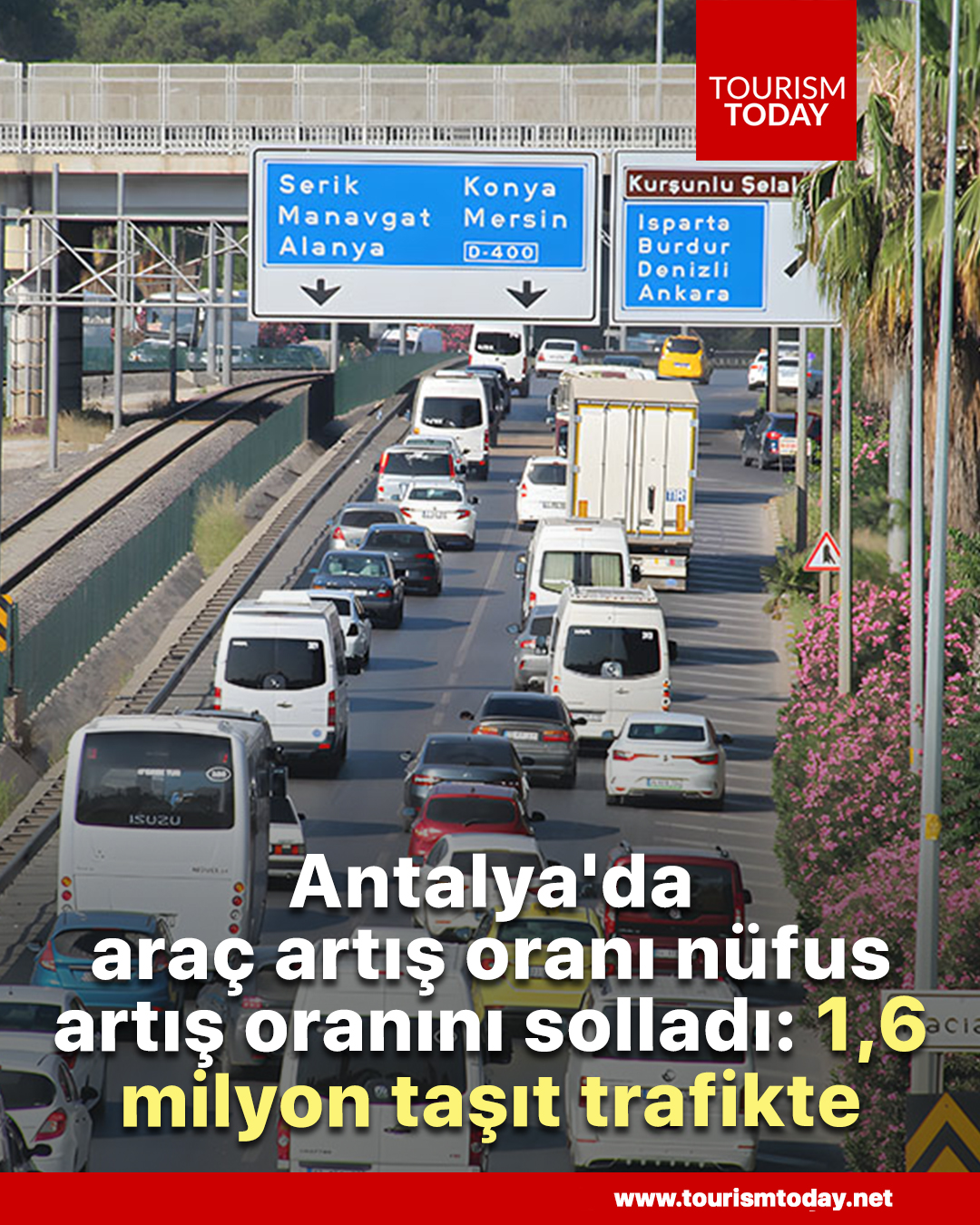 Antalya'da araç artış oranı nüfus artış oranını solladı, trafikte 1,6 milyon taşıt