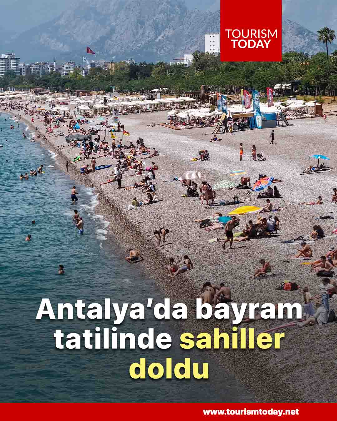 Antalya’da bayram tatilinde sahiller doldu
