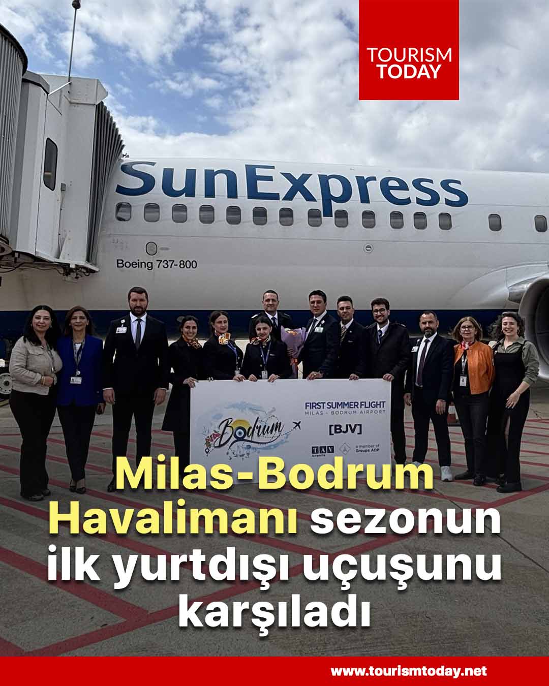 Milas-Bodrum Havalimanı sezonun ilk yurtdışı uçuşunu karşıladı