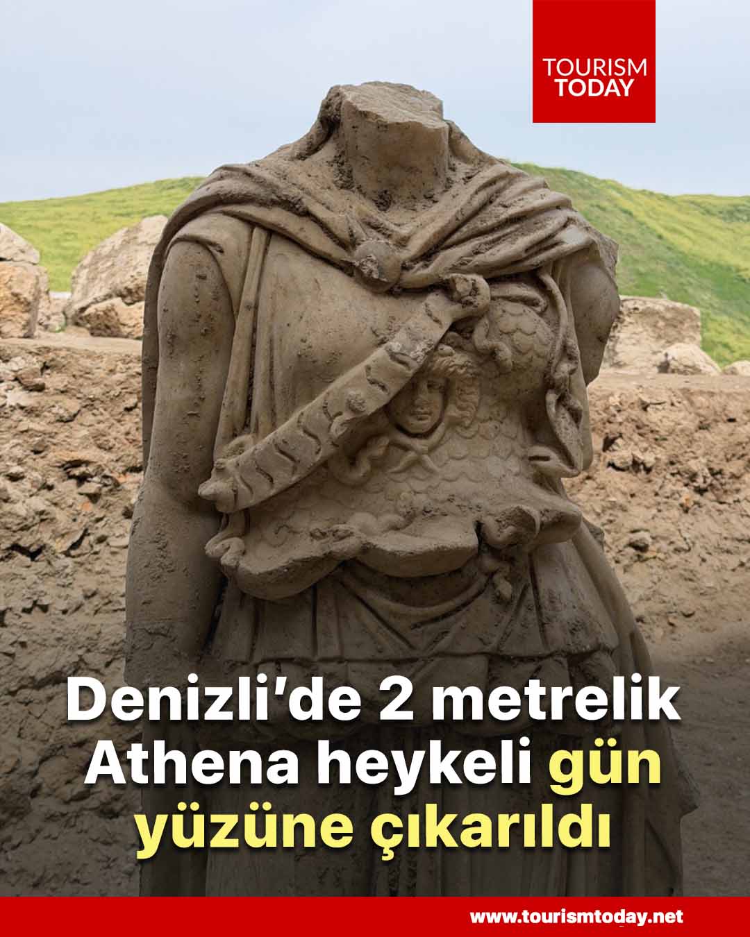 Denizli’de 2 metrelik Athena heykeli gün yüzüne çıkarıldı