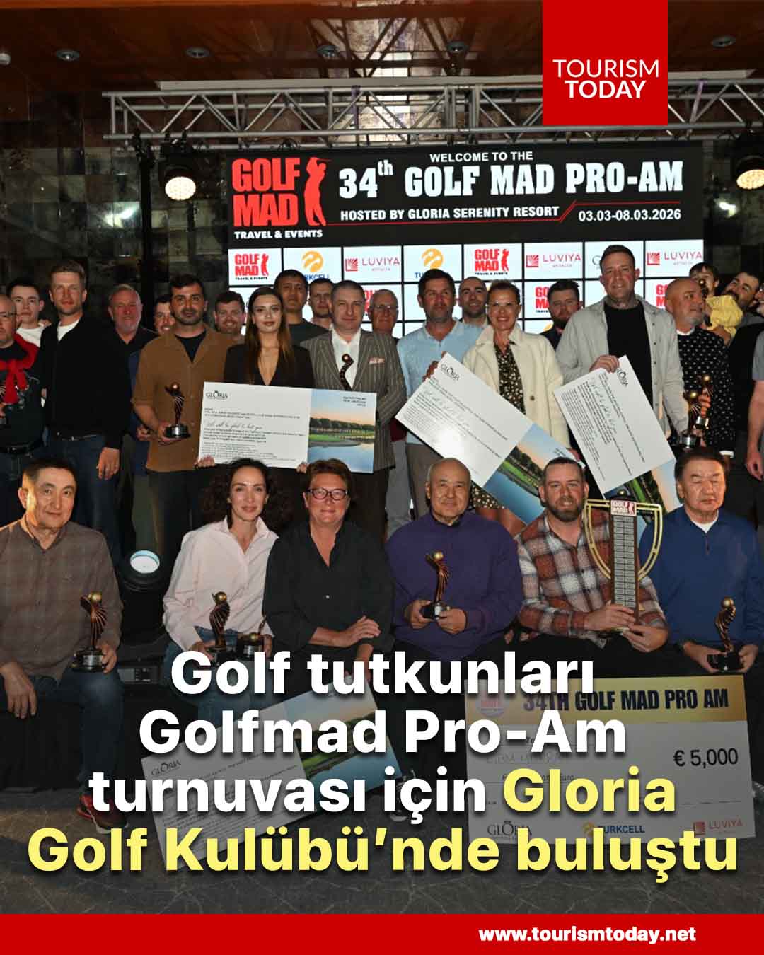 Golf tutkunları, Golfmad Pro-Am turnuvası için Gloria Golf Kulübü’nde buluştu