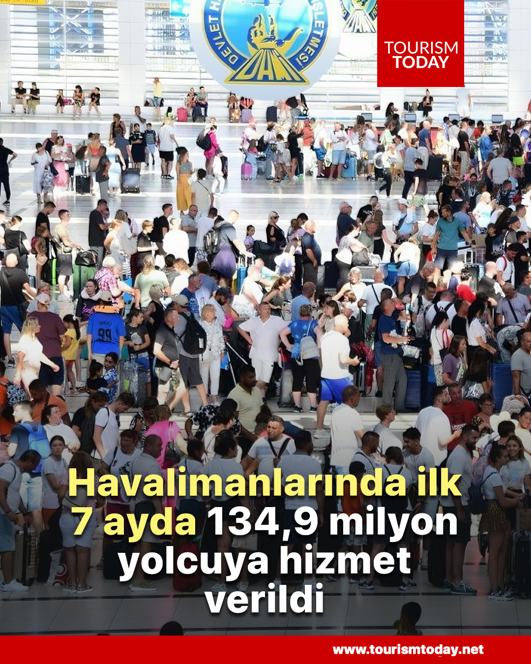 Havalimanlarında ilk 7 ayda 134,9 milyon yolcuya hizmet verildi