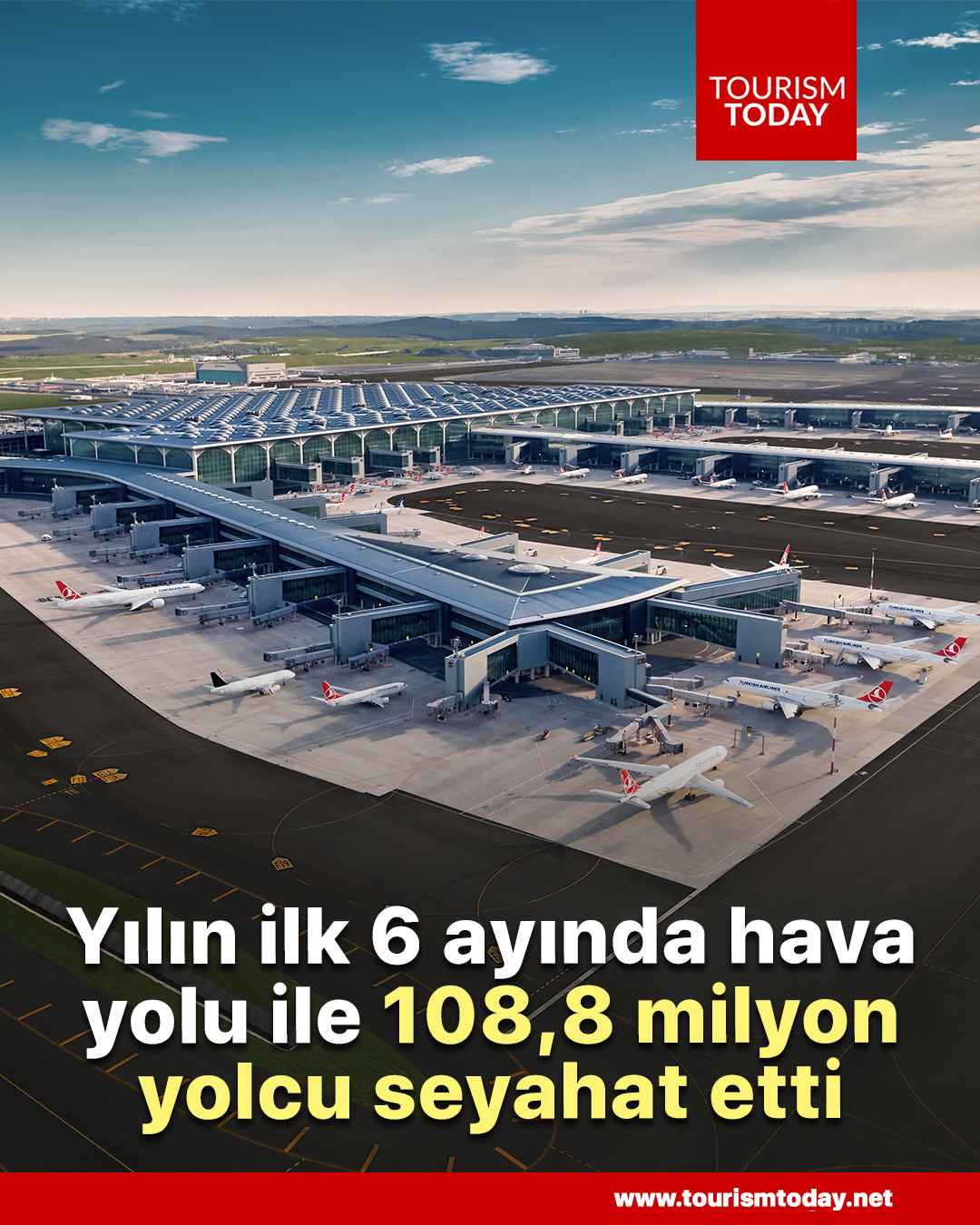 Yılın ilk 6 ayında hava yolu ile 108,8 milyon yolcu seyahat etti