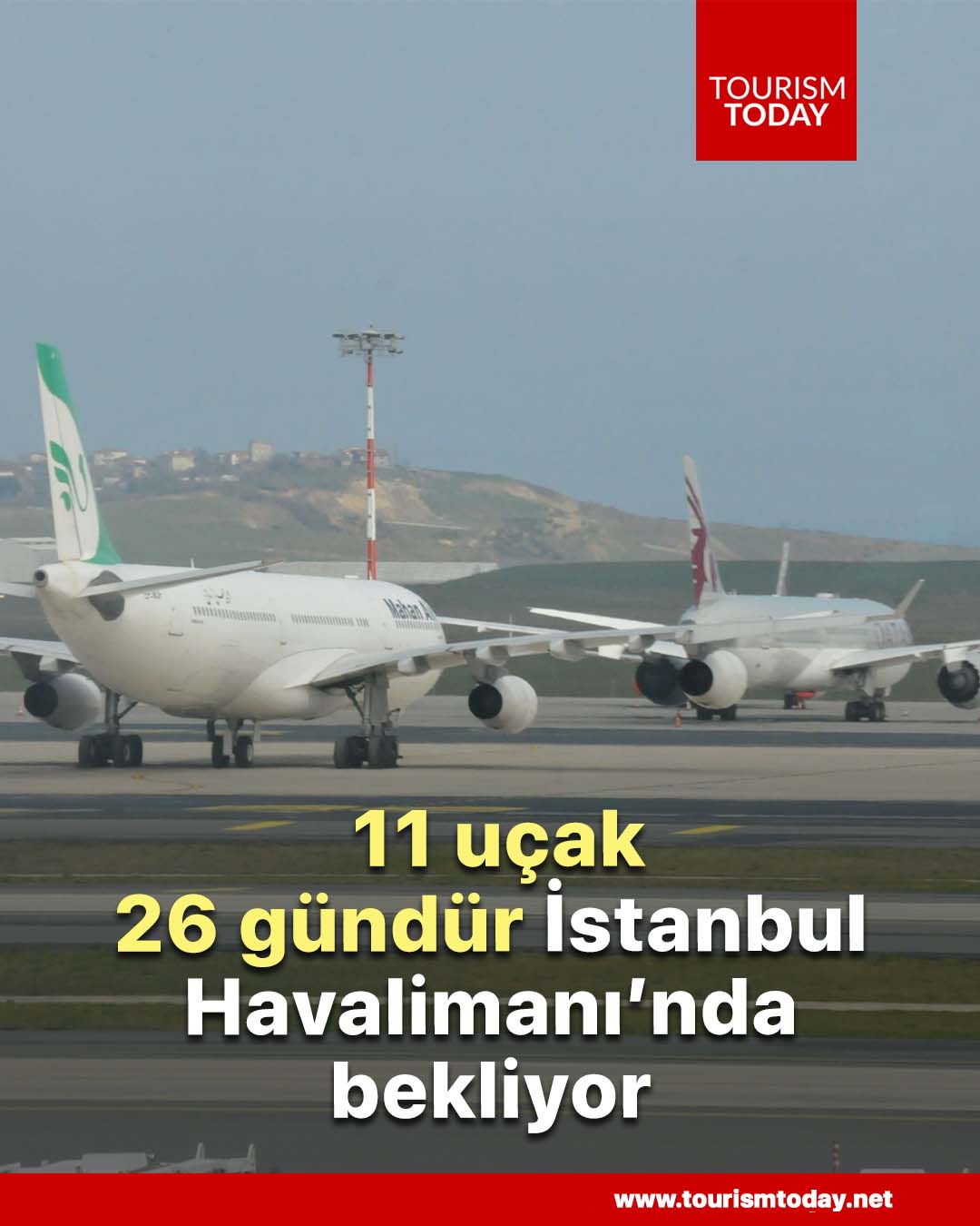 Ülkelerinin hava sahası kapanan 11 uçak 26 gündür İstanbul Havalimanı’nda bekliyor
