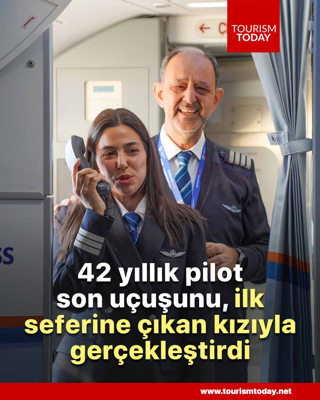 42 yıllık pilot son uçuşunu, ilk seferine çıkan kızıyla gerçekleştirdi