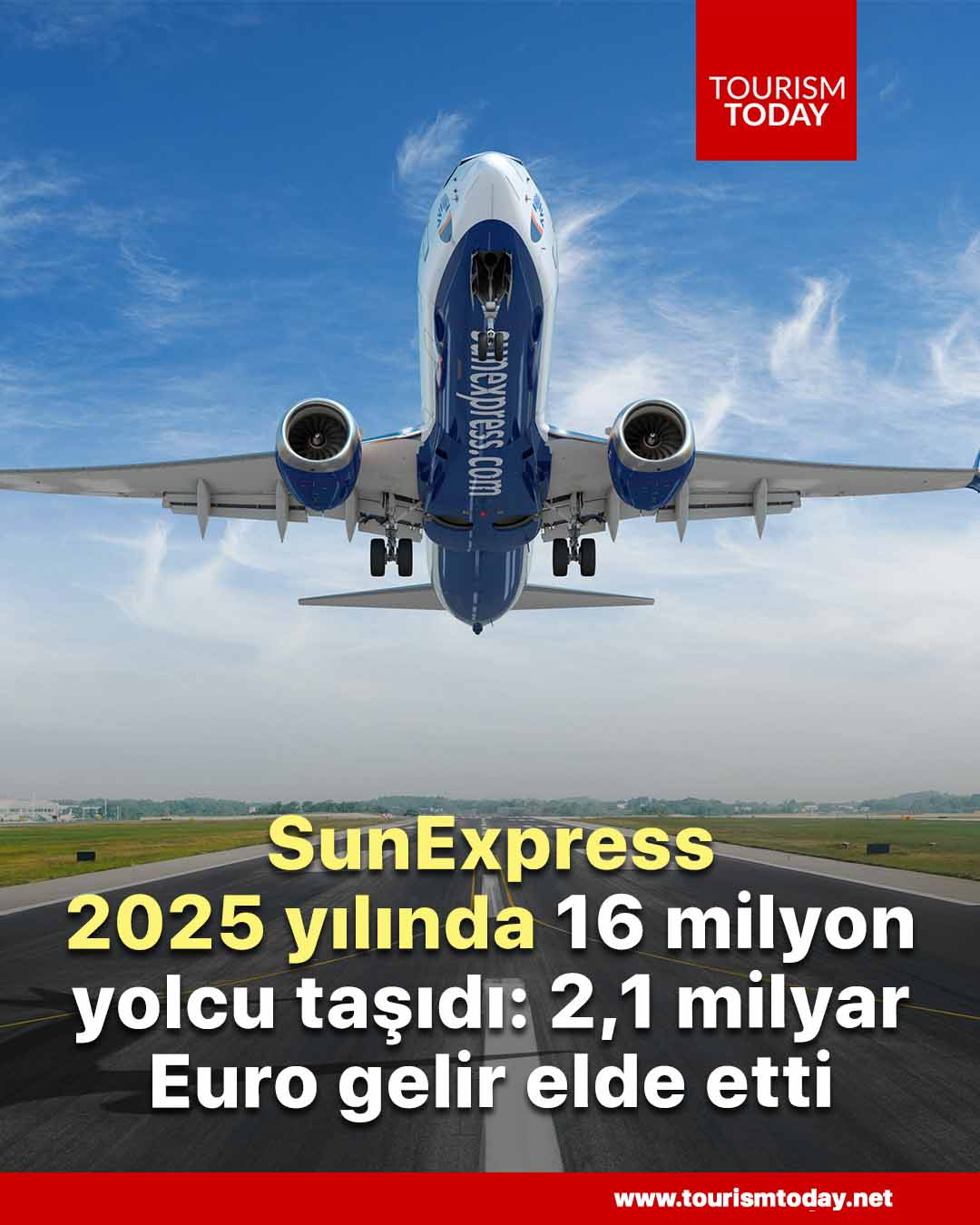 SunExpress, 2025 yılında 16 milyon yolcu taşıdı: 2,1 milyar Euro gelir elde etti