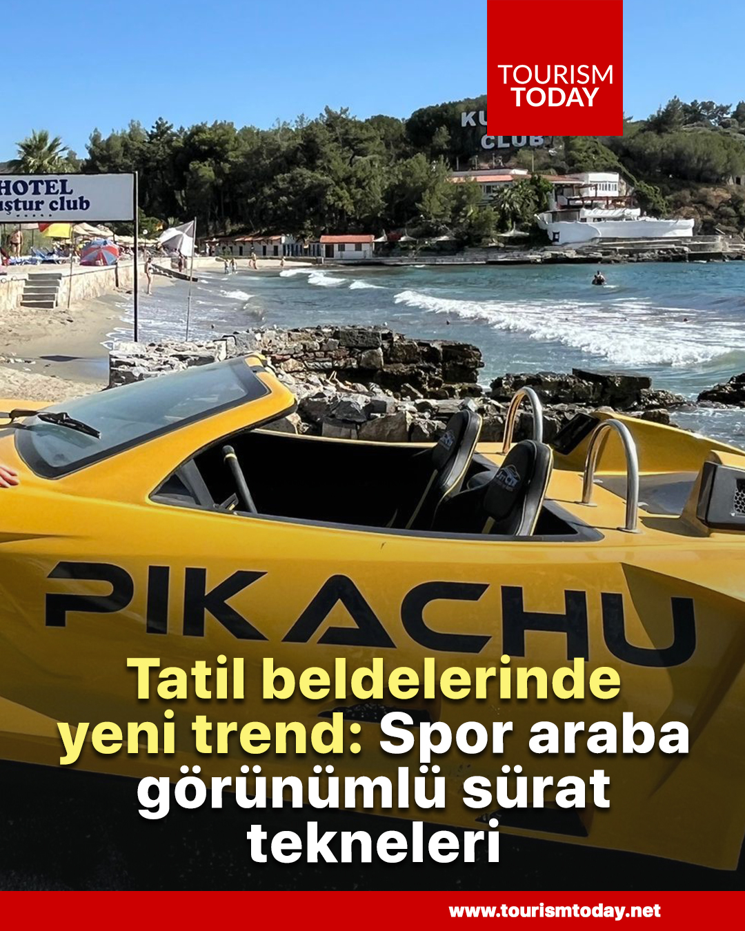Tatil beldelerinde yeni trend: Spor araba görünümlü sürat tekneleri