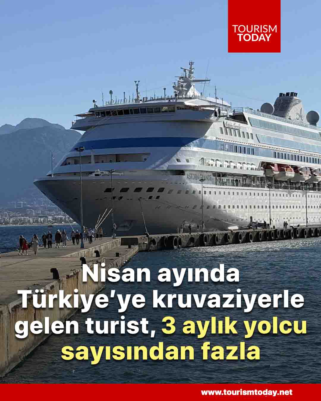 Nisan ayında Türkiye’ye kruvaziyerle gelen turist, 3 aylık yolcu sayısından fazla