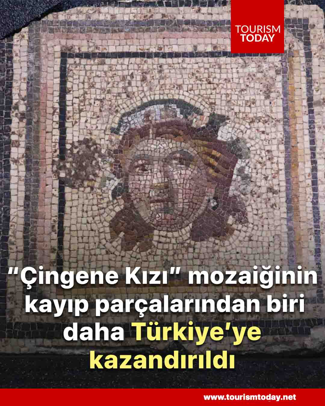 “Çingene Kızı” mozaiğinin kayıp parçalarından biri daha Türkiye’ye kazandırıldı